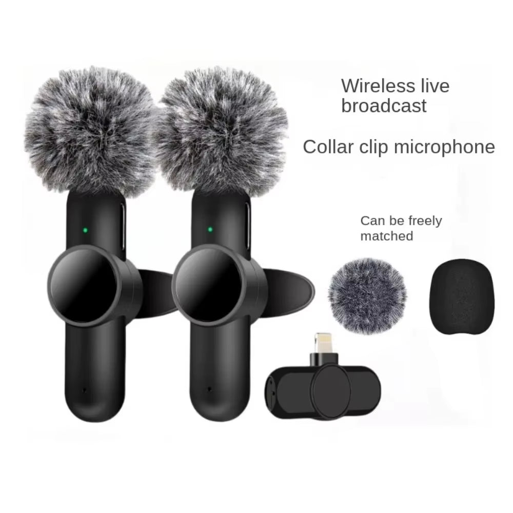 Wireless Lavalier Microphone Mini Portable Smart Noise Reduction Video Recording Microphone for Iphone Android Lapel Mic